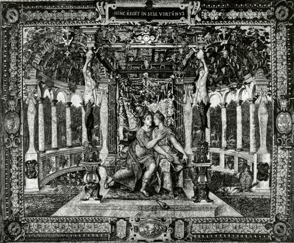 Roman mythology. Vertumnus and Pomona.