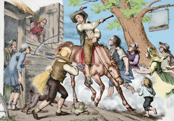 The citizens of New York receive news about the events in the battles of Lexington and Concord.