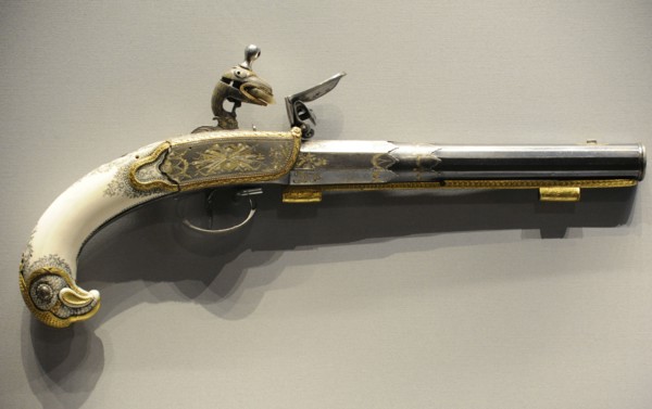 Flintlock pistol.