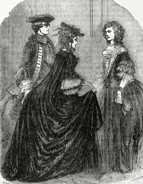 King Louis XV of France and his mistress Marie-Anne of Mailly-Nesle, saying goodbye to the Queen Maria Leszczynska.