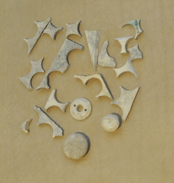 Buttons were cut with a stamp or turned.
