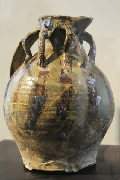 Pitcher with handles.