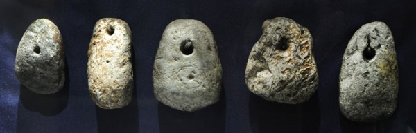 Loom weights.