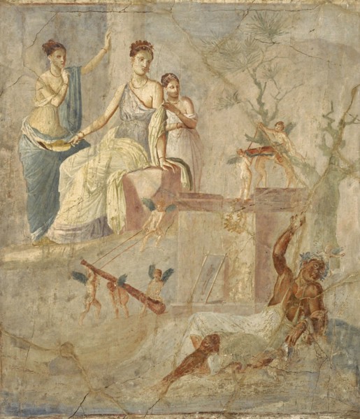 Roman fresco depicting Heracle and Omphale.