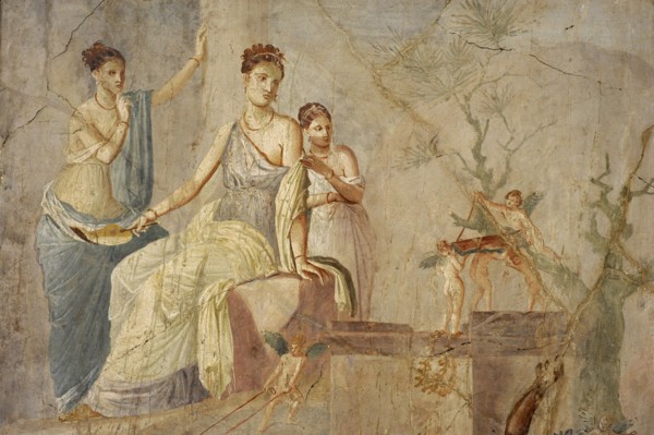 Roman fresco depicting Heracle and Omphale.