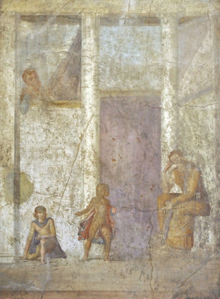 Roman fresco depicting Medea meditating on the killing of her children.