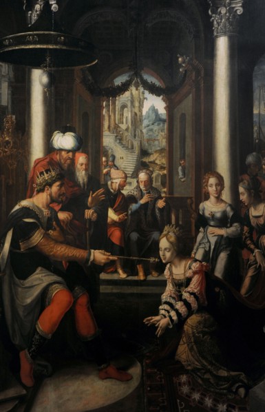 Esther before King Ahasuerus.