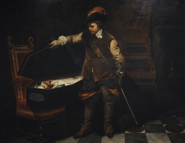 Cromwell before the coffin of Charles I.