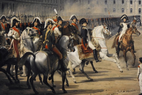 Invalid Handing a Petition to Napoleon at the Parade in the Court of the Tuileries Palace.
