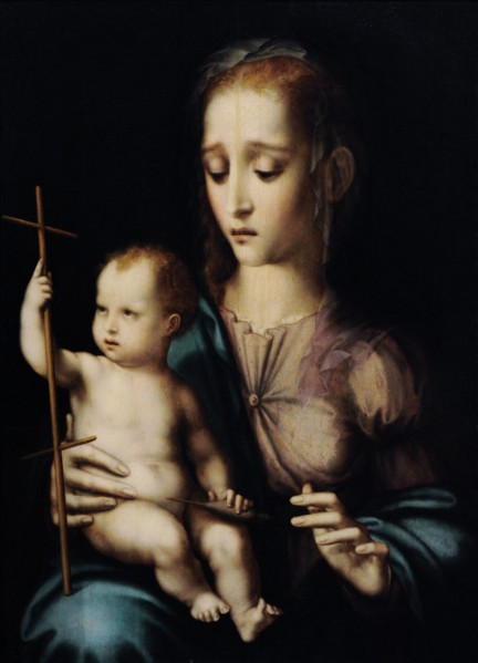 Madonna and Child with a Cross-Shaped Distaff.