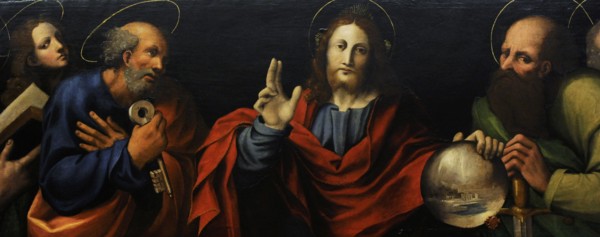 Christ with the apostles.