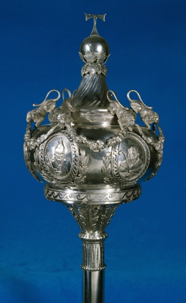 18th century. Processional sceptre. Silver. Cathedral Treasury. Tarragona. Catalonia. Spain.