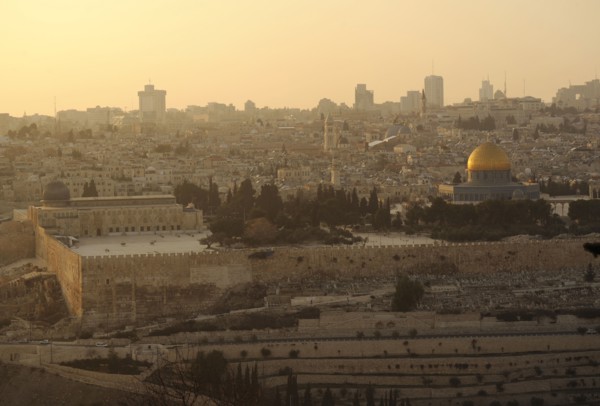 Al-Aqsa Mosque, Dome of the Rock, Dome of the Chain and Herodian walls.