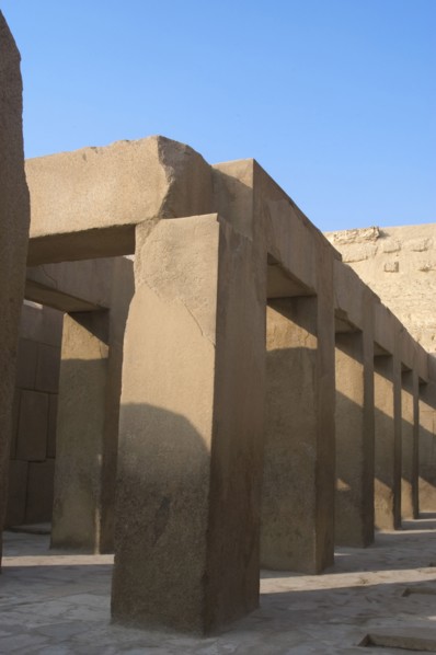 Khafre's Valley Temple. Pink granite and alabaster.