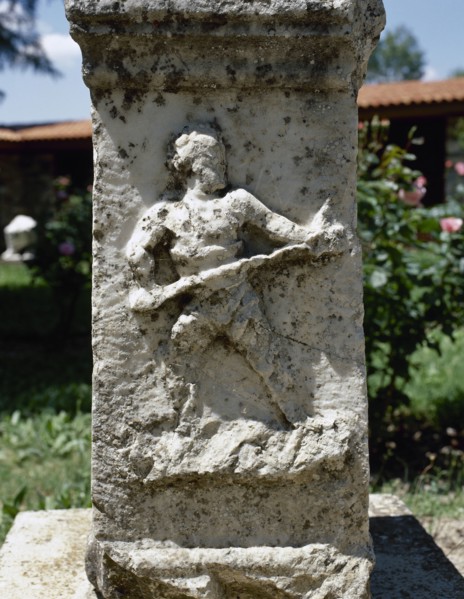 Roman art. Turkey. Aphrodisias. Ancient Greek city. Gladiator. Relief.