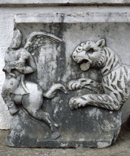 Roman art. Turkey. Mileto. Relief of Cupid and Panther.