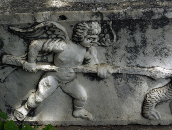 Roman art. Turkey. Sarcophaghus. Relief. Detail. City Museum Mileto.