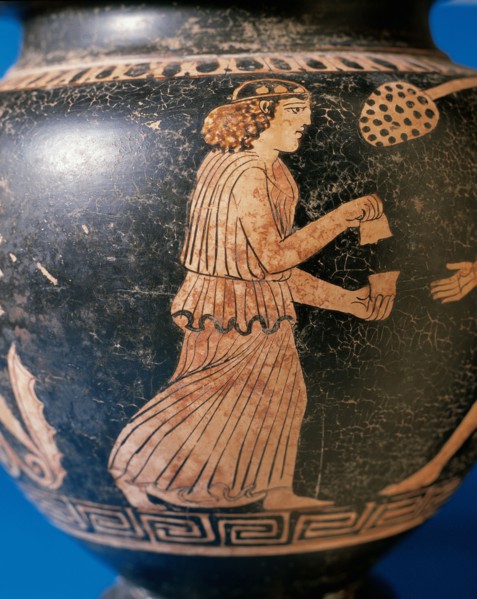 Stamnos. Greek pottery used to store liquids. Classic period. 5th century. Red-figures depicting heroes. From Bari, Italy.