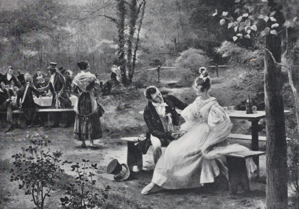 Young couple on wedding day