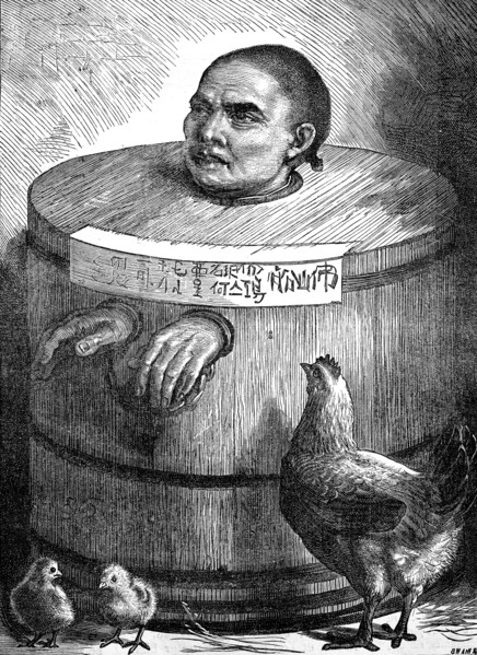 A man in a cangue