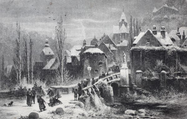 Christmas morning in a village in France  /  Weihnachtsmorgen in einem Dorf in Frankreich