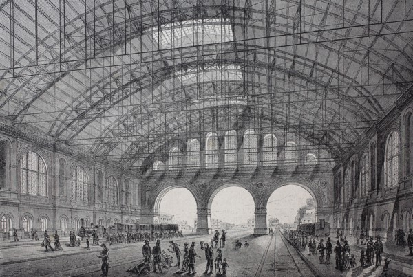 the new railway station Anhalt at Berlin