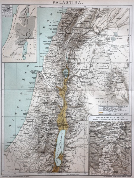 the map of Palestine in the year 1886  /  die Karte von Palästina im Jahr 1886