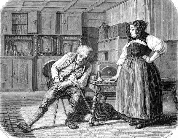 old man in a tavern in france
