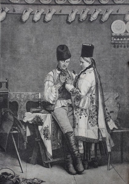saxon bride and groom in traditional costume