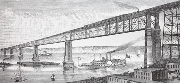 the bridge crossing river Hudson near Poughkeepsie