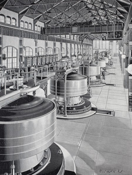 Turbine house of the power stations at the Niagara Falls