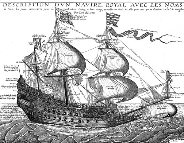 French warship around the middle of the 17th century