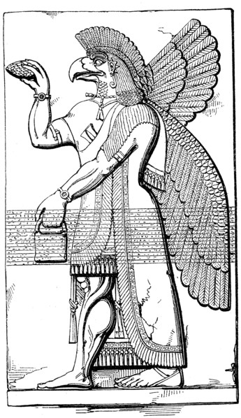 Babylonian good deity god in blessing position