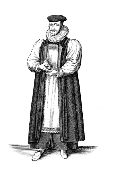 Bishop in robe from the time of Charles II