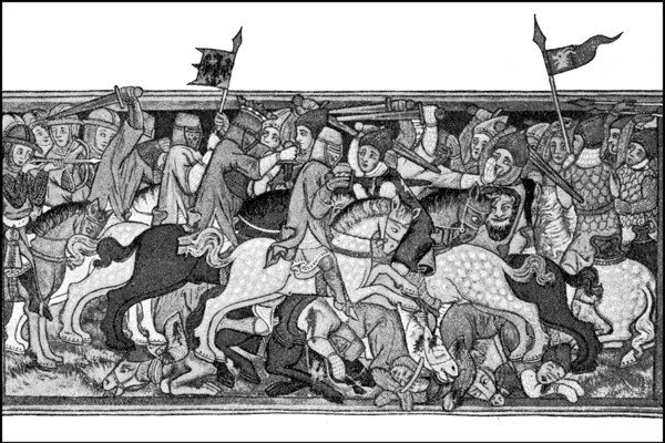 Battle scene from the time of the Battle of Muehldorf