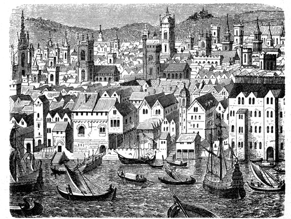 The Stahlhof or the German port of Stapelhof in London in the 17th century