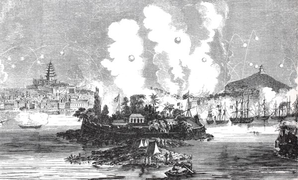 The bombardment of Canton by the Anglo-French squadron on December 28
