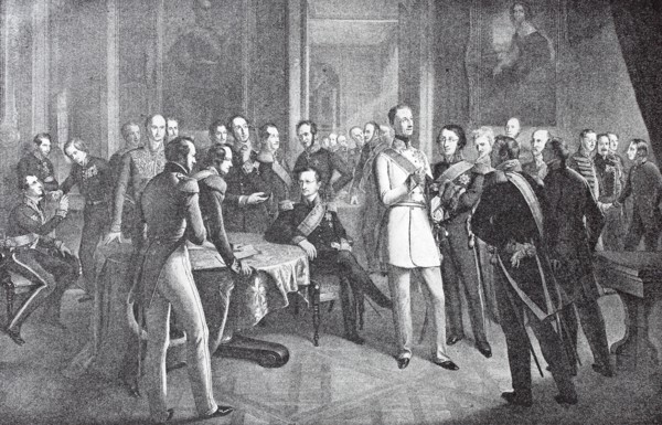 first meeting of the members of the Dresden conference in the Brühlsche Palais 1850