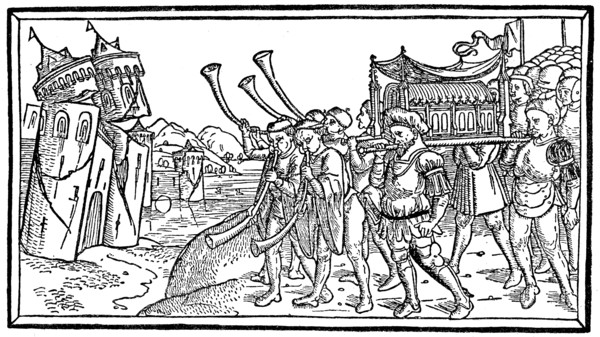 The Jews of the ark before the walls of Jericho