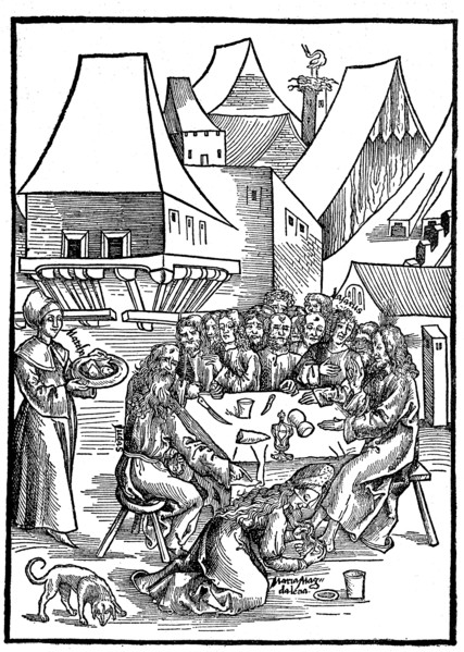 Jesus Christ with his disciples and Lazarus at Simon Guest