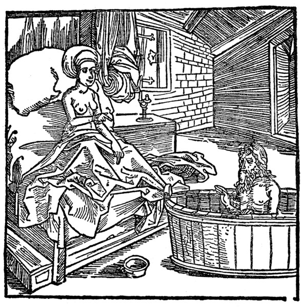 a naked woman mayor sends a love thirsty hermit for cooling in an ice cold bath