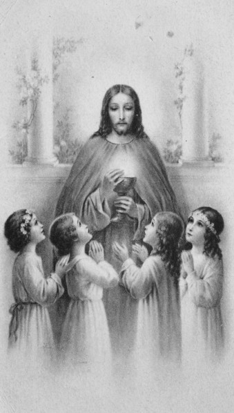 Jesus with the cup surrounded by children