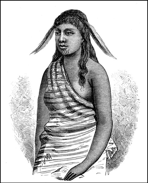 Woman from the tribe of Maori from New Zealand
