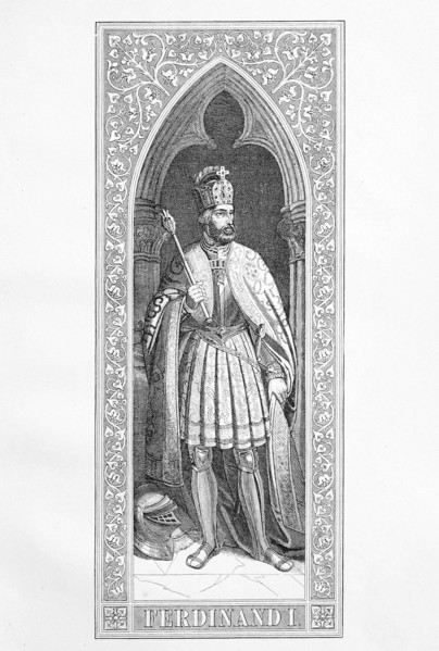 Ferdinand I. (* March 10, 1503, † 25 July 1564) of the House of Habsburg was from 1558 to 1564 Emperor of the Holy Roman Empire  /  Ferdinand I. (* 10. Maerz 1503; † 25. Juli 1564) aus dem Geschlecht ...