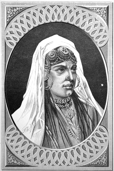 Woman from Kashmir in ceremonial garb