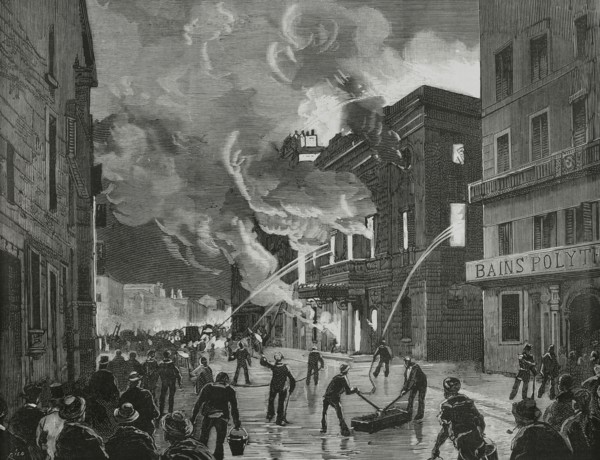 Fire at the Italian theatre, on the night of March 24, 1881