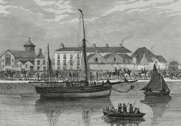 Ireland, Police protecting the discharging cargo of the ship "Wade"
