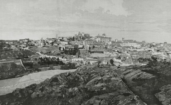 Spain, Extremadura, Cáceres, Panoramic view of the city