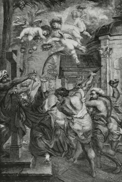 The martyrdom of Saint Thomas, Engraving from a Rubens painting
