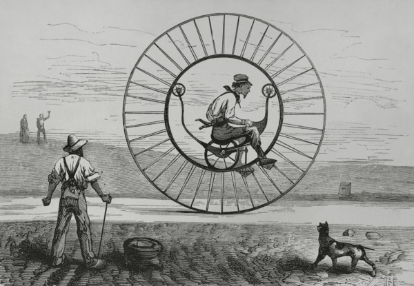 Unicycle invented by Longmook and Strief